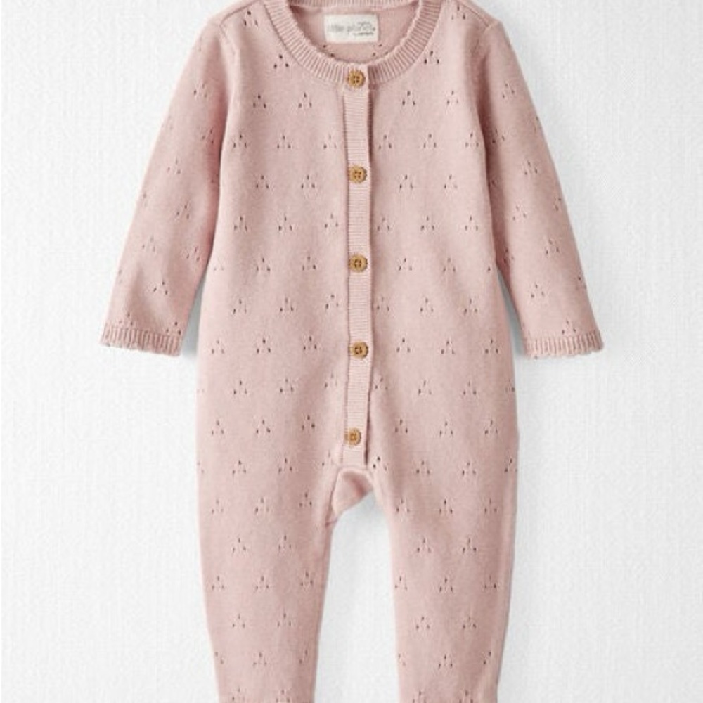 Pink Pointelle Knit Baby One Piece